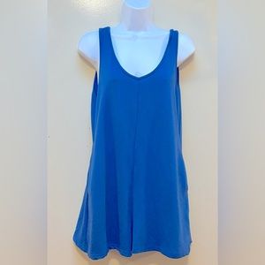 Sleeveless Blue V-Neck Romper
